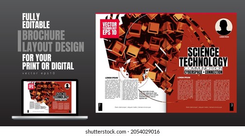 Brochure, ebook or presentation mockup ready for use, vector illustration easy to editable