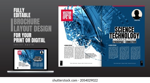 Brochure, ebook or presentation mockup ready for use, vector illustration easy to editable
