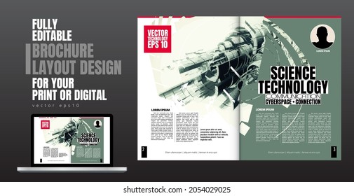 Brochure, ebook or presentation mockup ready for use, vector illustration easy to editable