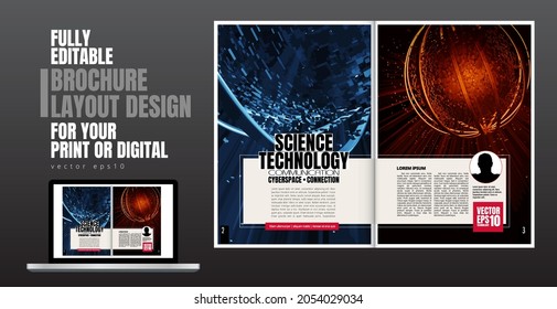 Brochure, ebook or presentation mockup ready for use, vector illustration easy to editable