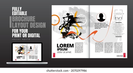 Brochure, ebook or presentation mockup ready for use, vector illustration easy to editable