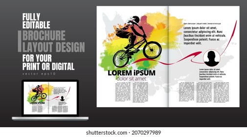 Brochure, ebook or presentation mockup ready for use, vector illustration easy to editable