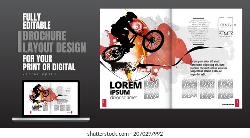 Brochure, ebook or presentation mockup ready for use, vector illustration easy to editable
