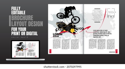Brochure, ebook or presentation mockup ready for use, vector illustration easy to editable