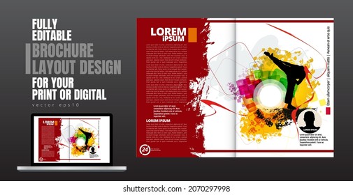 Brochure, ebook or presentation mockup ready for use, vector illustration easy to editable