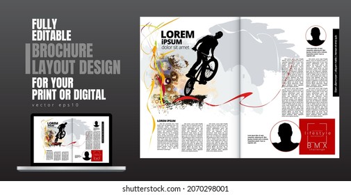 Brochure, ebook or presentation mockup ready for use, vector illustration easy to editable