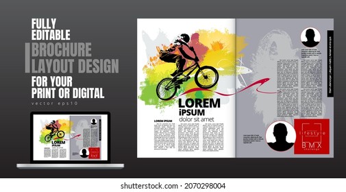 Brochure, ebook or presentation mockup ready for use, vector illustration easy to editable