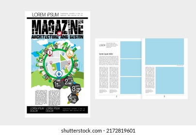 Brochure, ebook or presentation mockup ready for use, vector illustration easy to editable