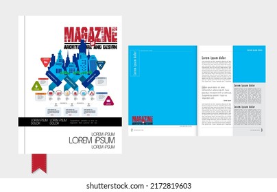 Brochure, ebook or presentation mockup ready for use, vector illustration easy to editable