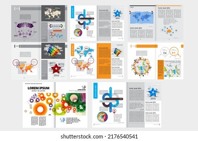 Brochure, ebook or presentation mockup ready for use, vector illustration easy to editable