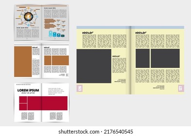 Brochure, ebook or presentation mockup ready for use, vector illustration easy to editable