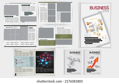 Brochure, ebook or presentation mockup ready for use, vector illustration easy to editable