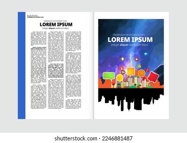 Brochure, ebook or presentation mockup ready for use, vector illustration easy to editable