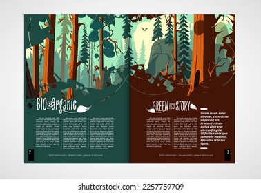 Brochure, ebook or presentation mockup ready for use, vector illustration easy to editable