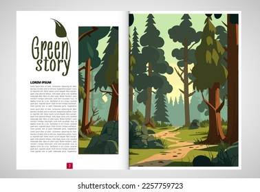 Brochure, ebook or presentation mockup ready for use, vector illustration easy to editable