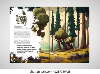 Brochure, ebook or presentation mockup ready for use, vector illustration easy to editable