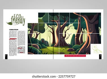 Brochure, ebook or presentation mockup ready for use, vector illustration easy to editable