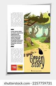 Brochure, ebook or presentation mockup ready for use, vector illustration easy to editable
