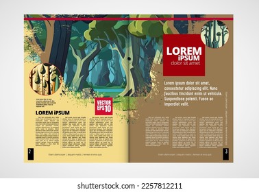 Brochure, ebook or presentation mockup ready for use, vector illustration easy to editable