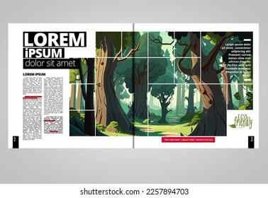 Brochure, ebook or presentation mockup ready for use, vector illustration easy to editable