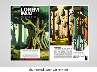 Brochure, ebook or presentation mockup ready for use, vector illustration easy to editable