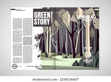 Brochure, ebook or presentation mockup ready for use, vector illustration easy to editable