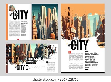 Brochure, ebook or presentation mockup ready for use, vector illustration easy to editable