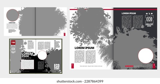 Brochure, ebook or presentation mockup ready for use, vector illustration easy to editable