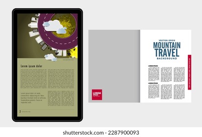 Brochure, ebook or presentation mockup ready for use, vector illustration easy to editable