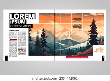 Brochure, ebook or presentation mockup ready for use, vector illustration easy to editable