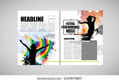 Brochure, ebook or presentation mockup ready for use, vector illustration easy to editable