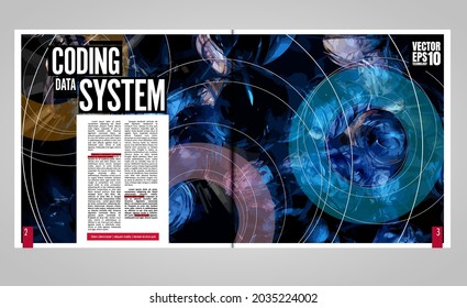 Brochure, ebook or presentation mockup with technology subject ready for use, vector illustration easy to editable
