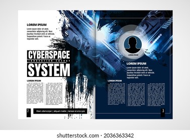 Brochure, ebook or presentation mockup with technology subject ready for use, vector illustration easy to editable