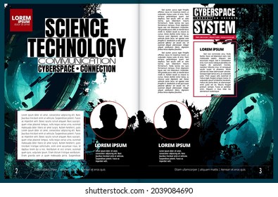 Brochure, ebook or presentation mockup with technology subject ready for use, vector illustration easy to editable