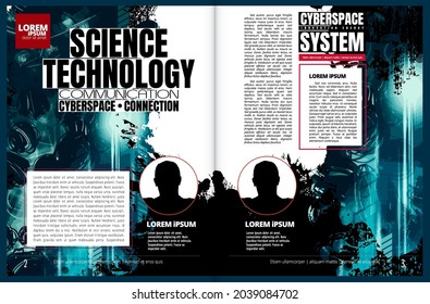 Brochure, ebook or presentation mockup with technology subject ready for use, vector illustration easy to editable