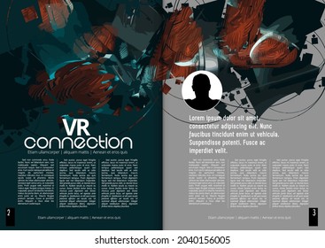 Brochure, ebook or presentation mockup with technology subject ready for use, vector illustration easy to editable