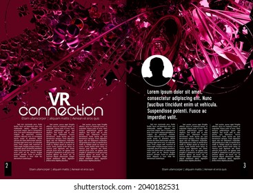 Brochure, ebook or presentation mockup with technology subject ready for use, vector illustration easy to editable