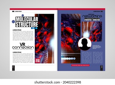 Brochure, ebook or presentation mockup with technology subject ready for use, vector illustration easy to editable