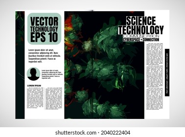 Brochure, ebook or presentation mockup with technology subject ready for use, vector illustration easy to editable