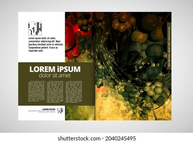 Brochure, ebook or presentation mockup with technology subject ready for use, vector illustration easy to editable