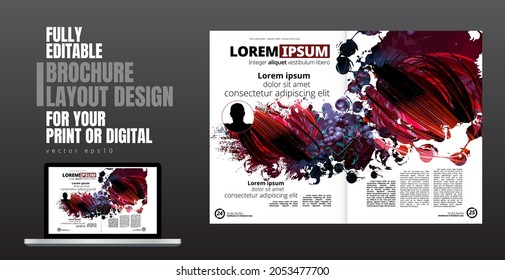 Brochure, ebook or presentation mockup with technology subject ready for use, vector illustration easy to editable