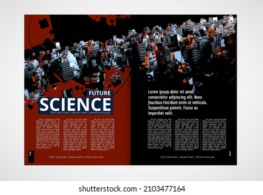 Brochure, ebook or presentation mockup with technology subject ready for use, vector illustration easy to editable