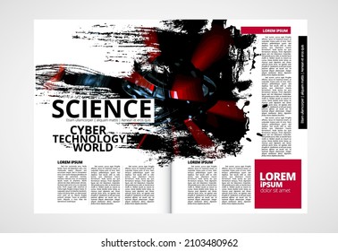 Brochure, ebook or presentation mockup with technology subject ready for use, vector illustration easy to editable
