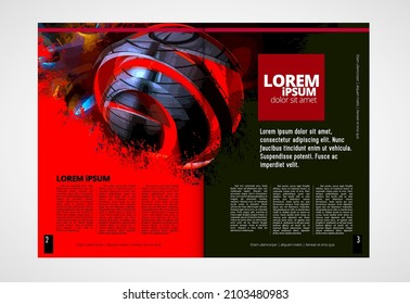 Brochure, ebook or presentation mockup with technology subject ready for use, vector illustration easy to editable