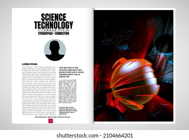 Brochure, ebook or presentation mockup with technology subject ready for use, vector illustration easy to editable