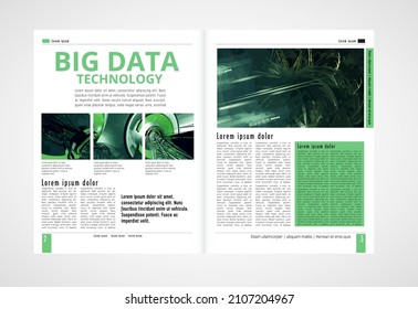 Brochure, ebook or presentation mockup with technology subject ready for use, vector 3d illustration easy to editable