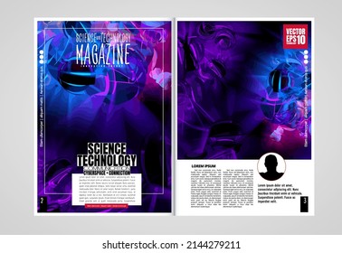 Broschüre, E-Book oder Präsentationen mit einsatzbereitem Technologiefach, leicht zu bearbeitbare Vektorgrafik