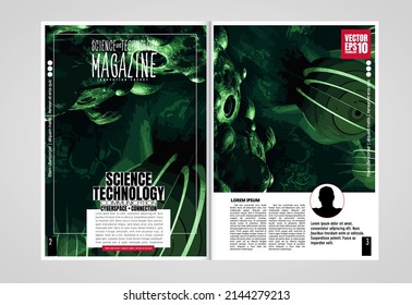 Brochure, ebook or presentation mockup with technology subject ready for use, vector illustration easy to editable