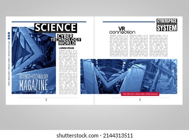 Brochure, ebook or presentation mockup with technology subject ready for use, vector illustration easy to editable