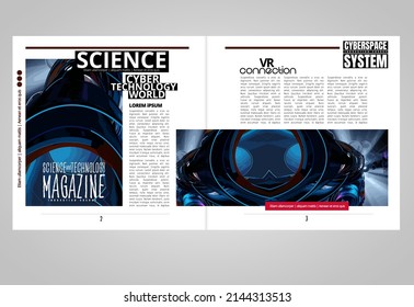 Brochure, ebook or presentation mockup with technology subject ready for use, vector illustration easy to editable